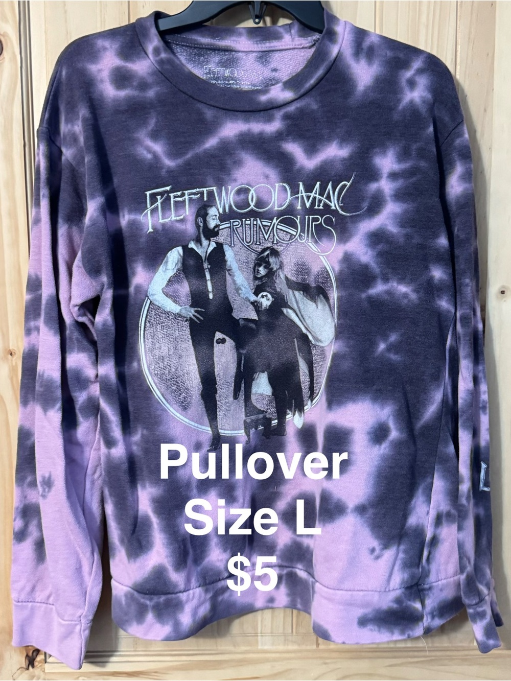 Fleetwood Mac Rumours Tie-Dye Pullover Sweater - Purple - Size L